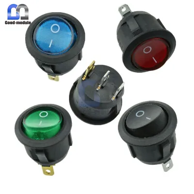 5/20/50PCS Mini Round 6/10A 125V 3 Pin SPDT ON/OFF Rocker Switch Snap-in 20-22mm • $2.43