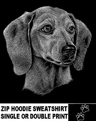 Incredibly Detailed Dachshund Art Custom Printed On Zip Hoodie Sweatshirt AB745 • $48.99