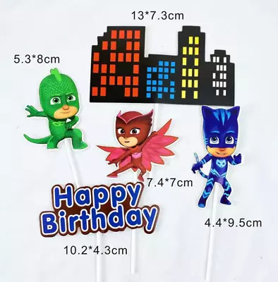 PJ MASKS Happy Birthday Cake/CUPCAKE Topper Party Decoration • $9.50