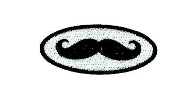 £2.98 • Buy Patch Patches Backpack Embroidered Iron Sew On Badge Moustache Mustache Black