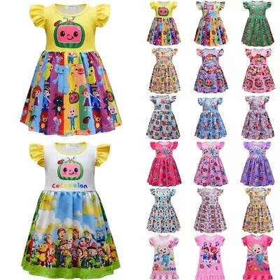 $17.66 • Buy Cocomelon Girls Princess Dress Fancy Party Birthday Dress Holiday Kids Gift