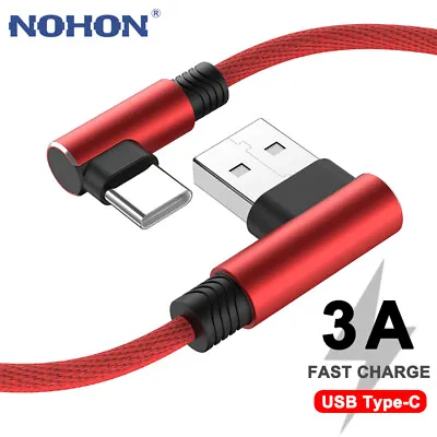 $7.68 • Buy USB A To USB C 90 Degree Type C Data Sync Fast Charge Charger Cable For Samsung