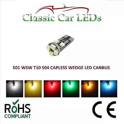 501 504 T10 W5W LED Capless Wedge Bulbs Canbus Gauge Dashboard Classic Car • £2.81