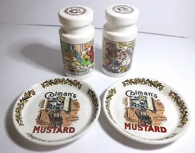 Colmans Mustard Salt Pepper And Trays Perfect Condition • £6