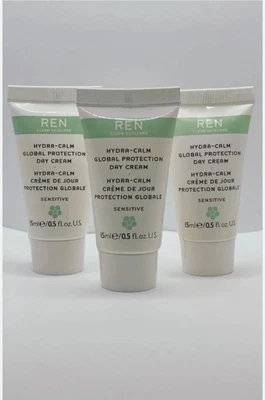 £4.25 • Buy 3x REN HYDRA CALM GLOBAL PROTECTION CREAM SENSITIVE 3x15ml (45ml)