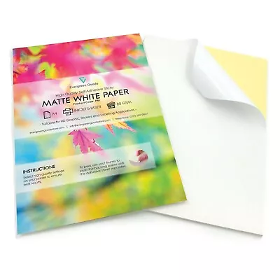 A4 Sticker Paper Sticky Back A4 White Matt Adhesive Address Labels All Printers • £3.29