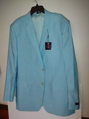 SADDLEBRED Mens Pool Blue 2 Button  Blazer Sport Coat  Sz 46L New Org.125.00 • $55