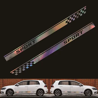 $17 • Buy Car Stickers Colorful Laser Long Stripe Graphic Decal Side Body Vinyl Decoration