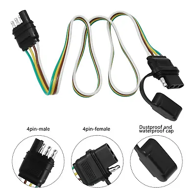 32  4-Pin Plug 18 AWG Trailer Light Wiring Harness Extension Flat Wire Connector • $9.58