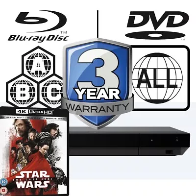 Sony Blu-ray Player UBP-X700 Zone Free MultiRegion 4K Star Wars The Last Jedi • $372.28