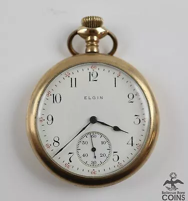 Circa 1916 Elgin 15 Jewels Open-Face White Dial Vintage Pocket Watch #18755701 • $11.50