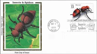 Velvet Ant Cow Killer Ant Insects Spiders Fauna USA Colorano Silk FDC 1999 • $5