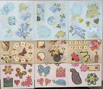 3 Sheets CRAFTS HOUSE 3D STICKERS FLOWER EMBELLISHMENTS PAPER CRAFT MEDIA • £1.25