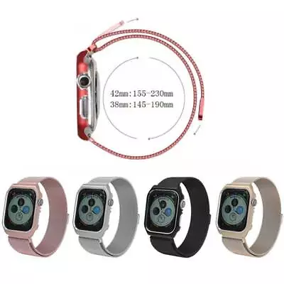 $10.05 • Buy For Apple Watch Milanese IWatch Cover Case+Fashion Band Strap 7 Colors 42mm/38mm
