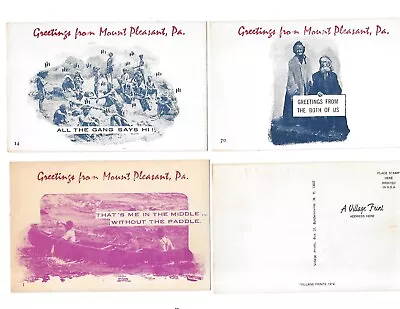 Greetings From Mt. Pleasant PA 3 Different Comic Unused 1974 Postcards • $3