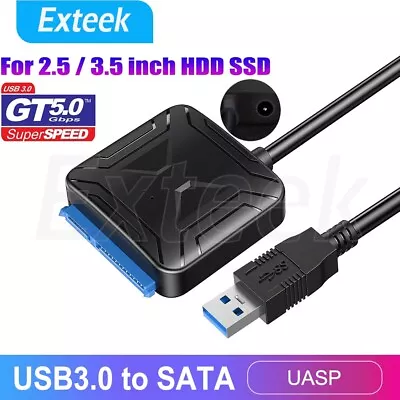 $11.14 • Buy USB 3.0 To SATA 2.5 / 3.5  Hard Drive HDD SSD Adapter Converter Cable 22Pin UASP