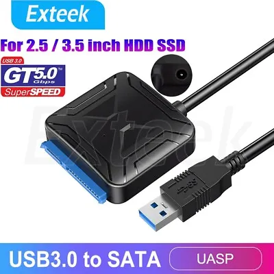 $11.85 • Buy USB 3.0 To SATA 2.5 / 3.5  Hard Drive HDD SSD Adapter Converter Cable 22Pin UASP