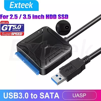 $11.85 • Buy USB 3.0 To SATA 2.5 / 3.5  Hard Drive HDD SSD Adapter Converter Cable 22Pin UASP