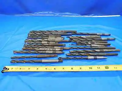 Lot Of 25 Hss Twist Drill Bits Sizes Up To 9/16 With Morse Taper #1 Shanks Mt1 • $124.99