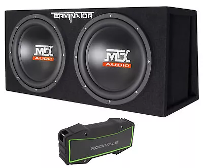 MTX Terminator TNE212DV 1000w Dual 12” Subwoofers+Vented Box+Bluetooth Speaker • $219.95