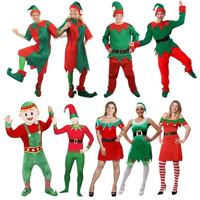Adults Elf Costumes Men Ladies Santas Helper Christmas Xmas Fancy Dress Lot  • £7.99