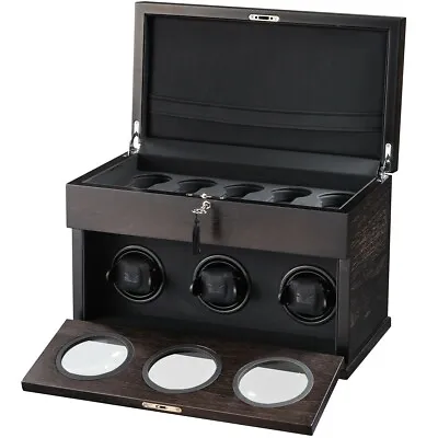VOLTA Automatic 3 Triple Watch Winder Rustic Brown Box Case 31-560031 • $590.75