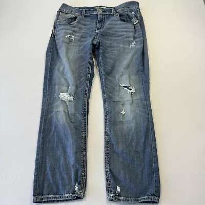 Buckle BKE Men’s Jeans  Nolan  Distressed Denim Medium Wash Blue Sz 36x28 • $26.25