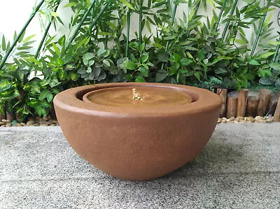 £185.99 • Buy Garden Water Feature HEISSNER Half Ball Rust LED Lighting Poylstone Ornament