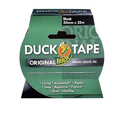 DuckTape Original Black 50mm X 25M High Strength Waterproof Gaffer & Duct Tape.. • £5.19