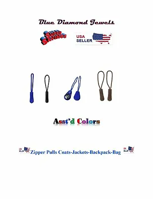 2-Nylon Zipper Pulls And Compass' Jackets Backpacks Asst'd Colors USA SELLER • $9.95