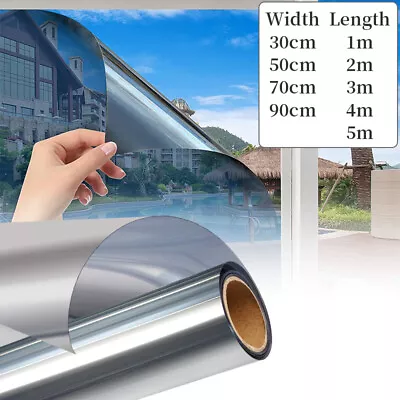 One Way Mirror Window Film Reflective Home Privacy Solar Tint Foil Glass Sticker • £3.56