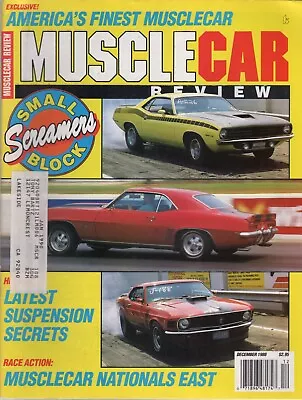 Vintage MUSCLE CAR REVIEW December 1988 Small Block Screamers CUDA  Camaro BOSS • $5