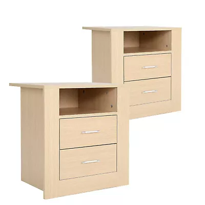 La Bella 2X Bedside Table Side Storage Cabinet Nightstand Bedroom 2Drawer 1Shelf • $129