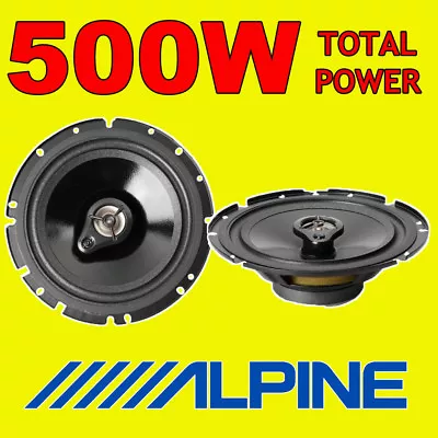 ALPINE 500W TOTAL POWER 3WAY 16.5cm/6.5  SXE/SXV CAR/VAN DOOR SHELF SPEAKERS • £29.95