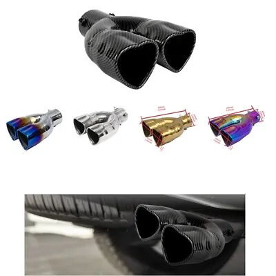 Dual Heart Shaped Car Stainless Steel Rear Exhaust Pipe Tail Muffler Tip 2.5  • $44.88