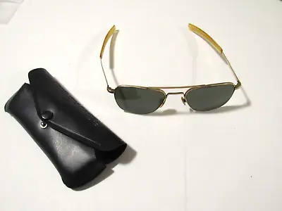 Vintage American Optical Vietnam Era Aviator 5 1/2 Sunglasses 12k Gold Filled! • $683.83