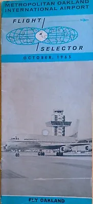 OAKLAND INTERNATIONAL AIRPORT 1965 Flight Selector Timetable Defunct Airlines • $7.95