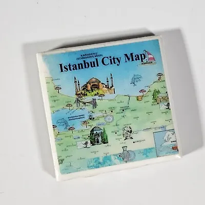 Souvenir Ceramic Tile Refrigerator Magnet Turkey Istanbul City Map • $4.99