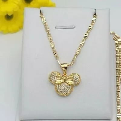 14K Yellow Gold Plated 2Ct Round Cut Lab Created Diamond Mickey Mouse Pendant • $47.99