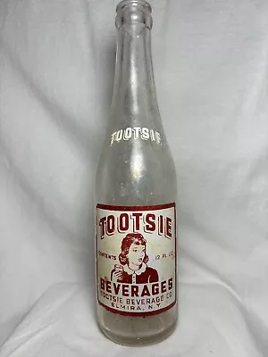 VTG Tootsie Beverages ACL 12 Oz. Soda Bottle ElmiraNY • $51