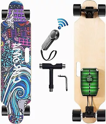 Caroma 700W Electric Skateboard W/ Remote 18.6MPH Top Speed Electric Longboard • $199.87