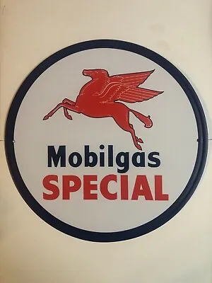 Mobilgas Special Gas Sign Vintage Retro   12 In Round Sign  • $14