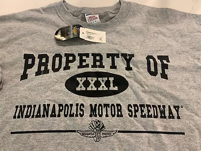 Vintage Indy 500  Indianapolis MOTOR SPEEDWAY Race WING LOGO GRAY Shirt Sz XL • $13.25