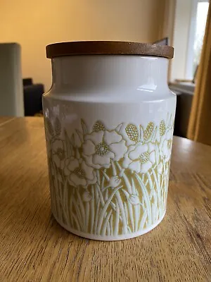 Hornsea Fleur Small Storage Jar With Original Wooden Lid - 6 Inches High • £10