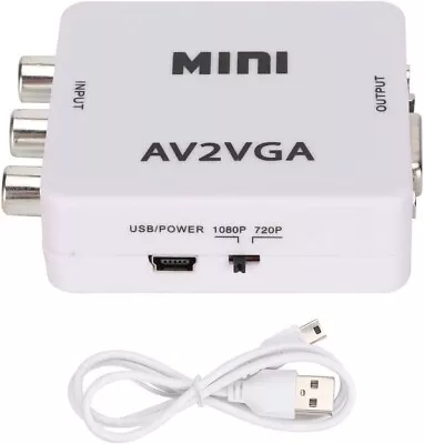 AV2VGA Composite AV CVBS 3RCA To VGA Video Converter Adapter With 3.5mm Audio • $7.99