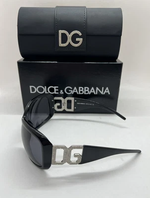 Dolce & Gabbana DG 4005-B Sunglasses With Swarovski Crystal DG Logos • $299