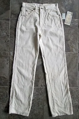 Vintage NEW MAS Corduroy Pants 12 27x31 High Waist Ivory White Straight Leg READ • $19.99