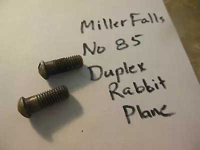 Exc. Miller Falls No. 85 Duplex Rabbit Plane PART-2-BRASS CAP HOLD DOWN SCREWS • $9.34