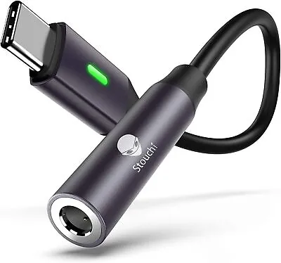 Durable USB C To 3.5mm Jack Adapter USB C Headphone Audio Jack Hi-Fi DAC Mini 6 • £14.45