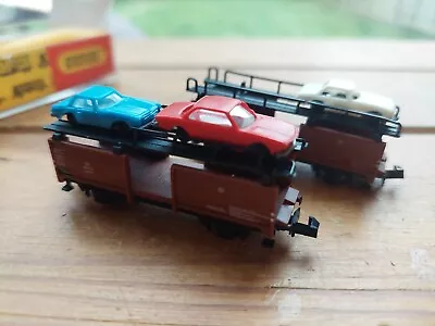 2 X Hornby Minitrix N Gauge N 510 Transporters With 3 Car's  • £14.99